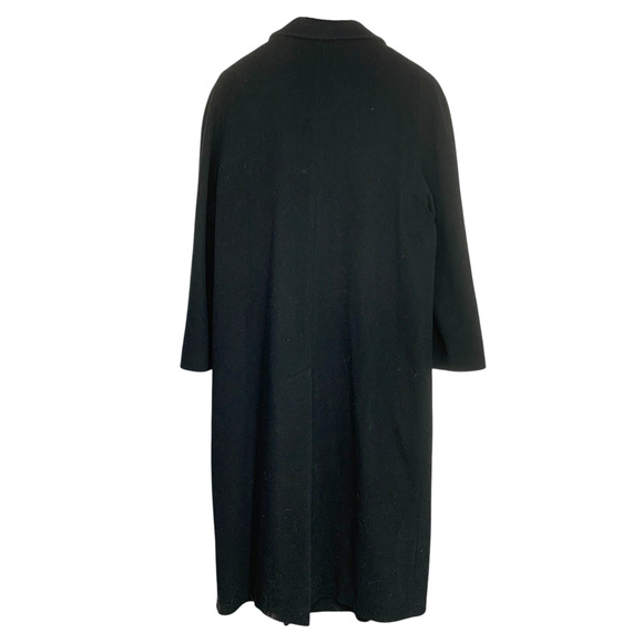 Vintage Y2K Preston & York Sz 16 Black Wool Cashmere Double Breasted Long Coat - Picture 7 of 7